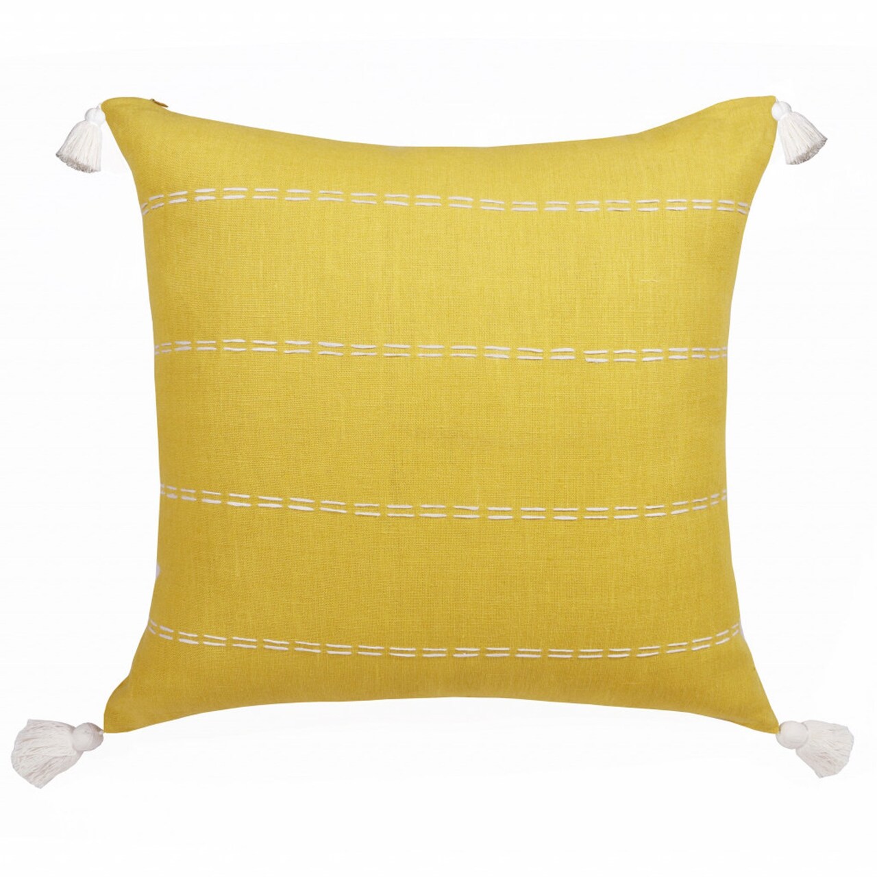 Edge Collections - 20" x 20" - Yellow - Striped Decorative Pillow for Stylish Home Decor - 1 Piece